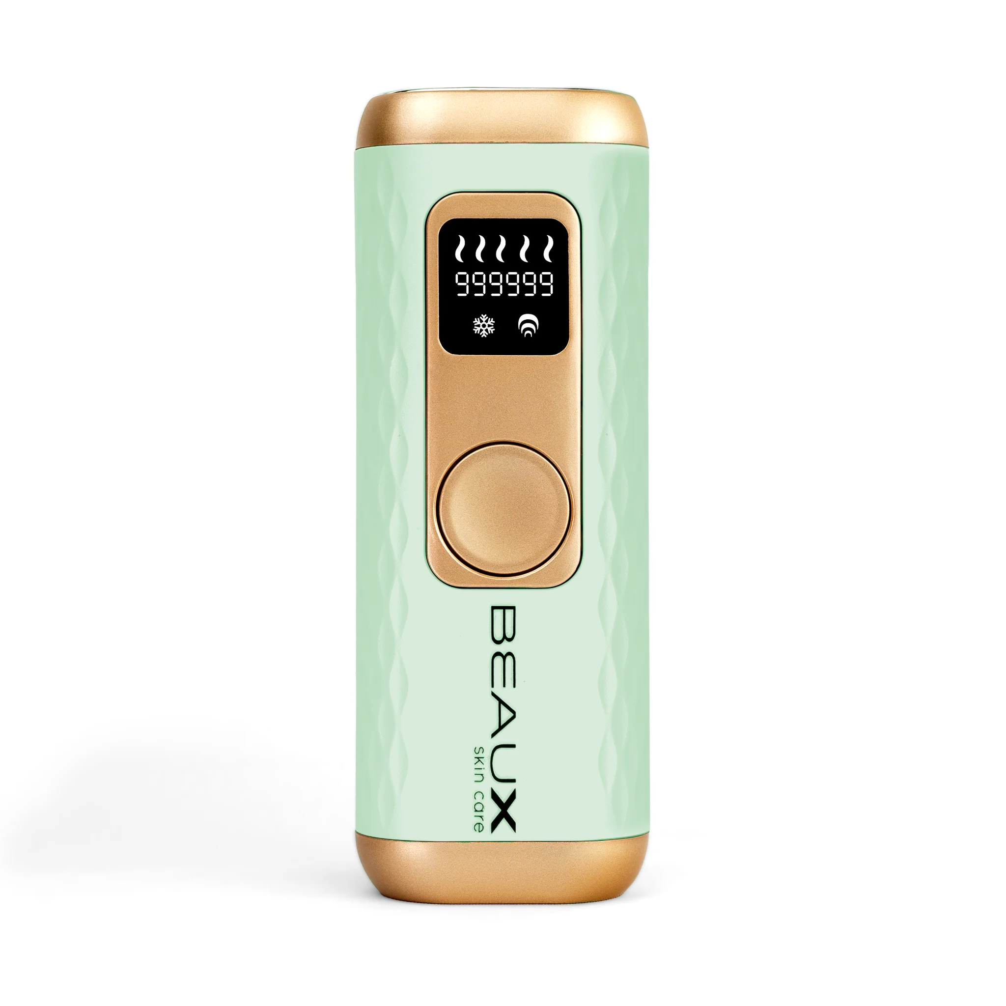 FR: Appareil FLASH IPL de couleur pistache, en position verticale, illustrant la qualité de l'appareil - BEAUX Paris
ENG FLASH IPL device in pistachio standing showing quality of device - BEAUX